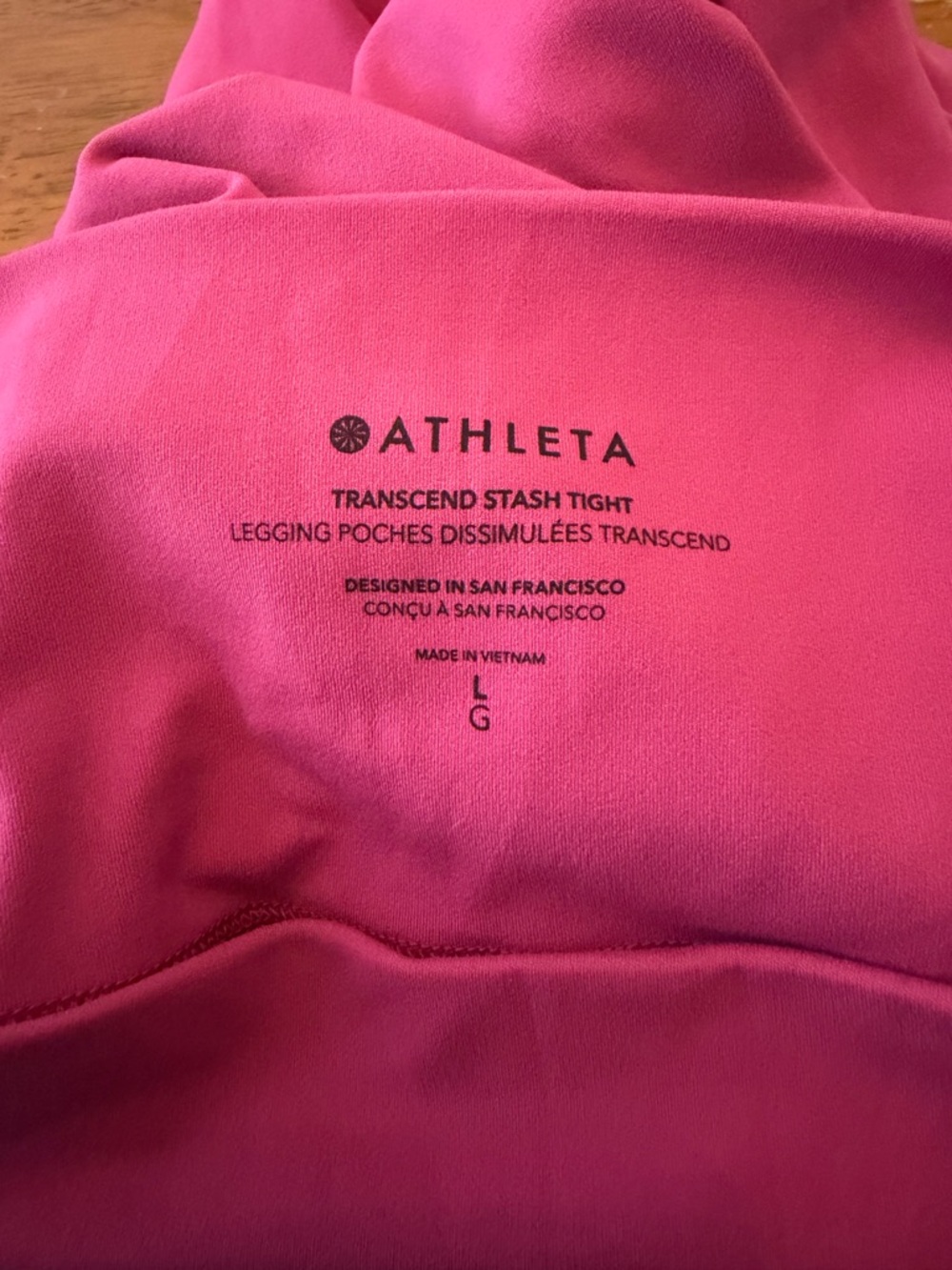 Athleta Transcend Stash Tight - Rose Pink